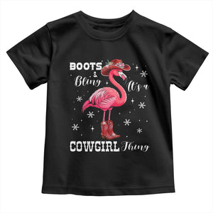 Cowboy Flamingo Toddler T Shirt Boots And Bling It Is A Cowgirl Thing TS14 Black Print Your Wear