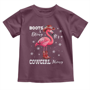Cowboy Flamingo Toddler T Shirt Boots And Bling It Is A Cowgirl Thing TS14 Maroon Print Your Wear