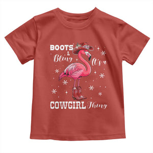 Cowboy Flamingo Toddler T Shirt Boots And Bling It Is A Cowgirl Thing TS14 Red Print Your Wear