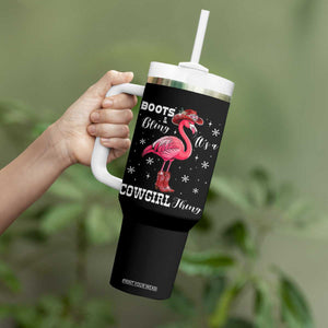 Cowboy Flamingo Tumbler With Handle Boots And Bling It Is A Cowgirl Thing TS14 Print Your Wear