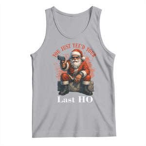 Funny Santa Gun Christmas Tank Top You Just Yeed Your Last Ho TS14 Athletic Heather Print Your Wear