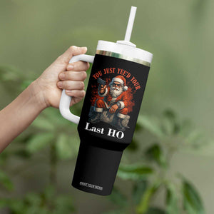 Funny Santa Gun Christmas Tumbler With Handle You Just Yeed Your Last Ho TS14 Print Your Wear