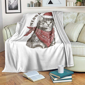 Cowboy Cat Christmas Throw Blanket Meowdy Western Rodeo TS14 Print Your Wear