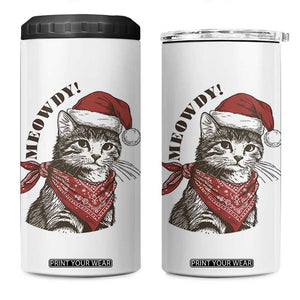 Cowboy Cat Christmas 4 in 1 Can Cooler Tumbler Meowdy Western Rodeo TS14 One Size: 16 oz White Print Your Wear
