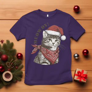 Cowboy Cat Christmas T Shirt Meowdy Western Rodeo TS14 Purple Print Your Wear