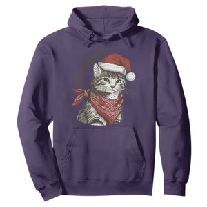 Cowboy Cat Christmas Hoodie Meowdy Western Rodeo TS14 Purple Print Your Wear