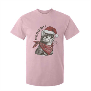 Cowboy Cat Christmas T Shirt For Kid Meowdy Western Rodeo TS14 Light Pink Print Your Wear
