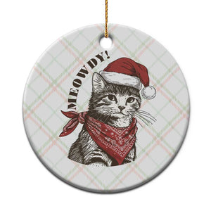 Cowboy Cat Christmas Ceramic Ornament Meowdy Western Rodeo TS14 1pc Christmas Plaid Print Your Wear