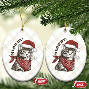 Cowboy Cat Christmas Ceramic Ornament Meowdy Western Rodeo TS14 Print Your Wear