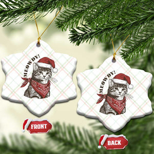 Cowboy Cat Christmas Ceramic Ornament Meowdy Western Rodeo TS14 Print Your Wear