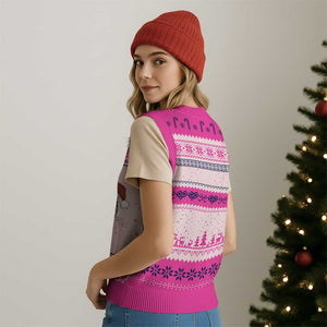 Cowboy Cat Xmas V-Neck Knit Sweater Vest Meowdy Western Rodeo TS14 Print Your Wear