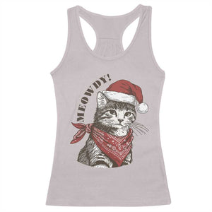 Cowboy Cat Christmas Racerback Tank Top Meowdy Western Rodeo TS14 Ice Gray Print Your Wear