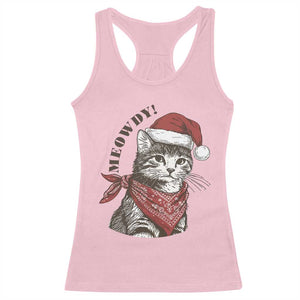 Cowboy Cat Christmas Racerback Tank Top Meowdy Western Rodeo TS14 Light Pink Print Your Wear