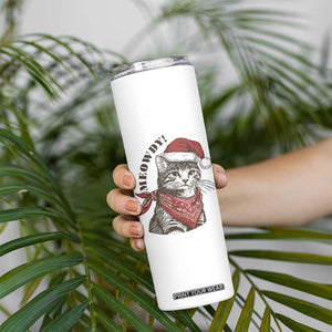 Cowboy Cat Christmas Skinny Tumbler Meowdy Western Rodeo TS14 Print Your Wear