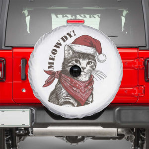 Cowboy Cat Christmas Spare Tire Cover Meowdy Western Rodeo TS14 White Print Your Wear