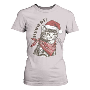 Cowboy Cat Christmas T Shirt For Women Meowdy Western Rodeo TS14 Ice Gray Print Your Wear