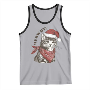 Cowboy Cat Christmas Tank Top Meowdy Western Rodeo TS14 Athletic Heather Black Print Your Wear