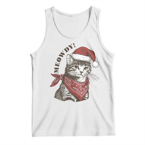 Cowboy Cat Christmas Tank Top Meowdy Western Rodeo TS14 White Print Your Wear