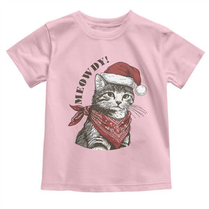 Cowboy Cat Christmas Toddler T Shirt Meowdy Western Rodeo TS14 Light Pink Print Your Wear
