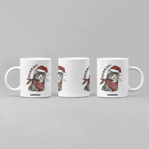 Cowboy Cat Christmas Coffee Mug Meowdy Western Rodeo TS14 Print Your Wear