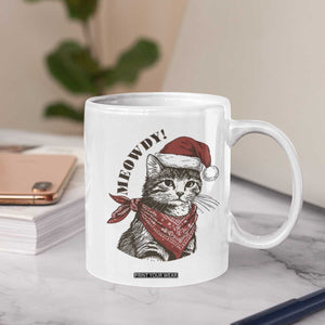 Cowboy Cat Christmas Coffee Mug Meowdy Western Rodeo TS14 Print Your Wear