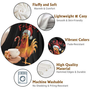 Christmas F Caw F Throw Blanket Funny Chicken Meme TS14 Print Your Wear