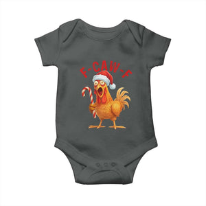 Christmas F Caw F Baby Onesie Funny Chicken Meme TS14 Dark Heather Print Your Wear
