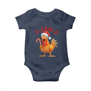 Christmas F Caw F Baby Onesie Funny Chicken Meme TS14 Navy Print Your Wear