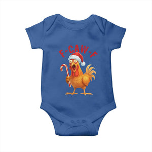 Christmas F Caw F Baby Onesie Funny Chicken Meme TS14 Royal Blue Print Your Wear