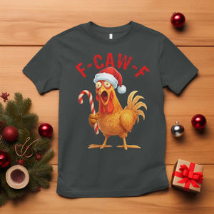 Christmas F Caw F T Shirt Funny Chicken Meme TS14 Dark Heather Print Your Wear