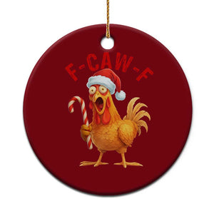 Christmas F Caw F Ceramic Ornament Funny Chicken Meme TS14 1pc Red Print Your Wear