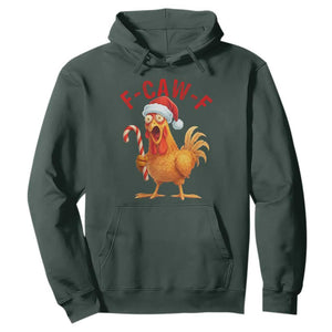 Christmas F Caw F Hoodie Funny Chicken Meme TS14 Dark Forest Green Print Your Wear