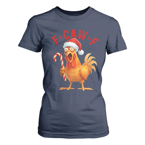 Christmas F Caw F T Shirt For Women Funny Chicken Meme TS14 Navy Print Your Wear