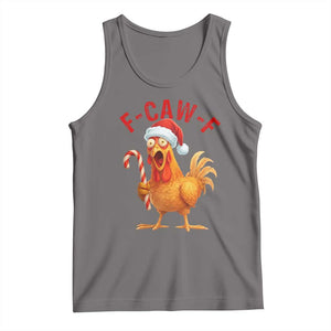Christmas F Caw F Tank Top Funny Chicken Meme TS14 Deep Heather Print Your Wear