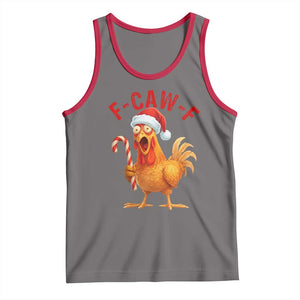 Christmas F Caw F Tank Top Funny Chicken Meme TS14 Deep Heather Red Print Your Wear