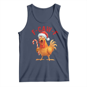 Christmas F Caw F Tank Top Funny Chicken Meme TS14 Navy Print Your Wear