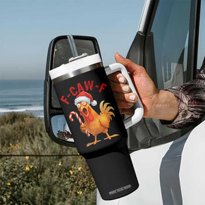 Christmas F Caw F Tumbler With Handle Funny Chicken Meme TS14 Print Your Wear