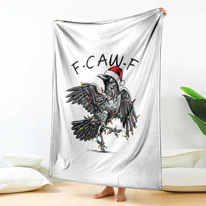 Christmas F Caw F Throw Blanket Funny Black Crow Meme TS14 Print Your Wear