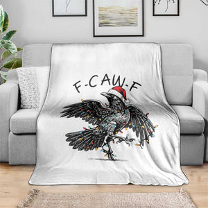 Christmas F Caw F Throw Blanket Funny Black Crow Meme TS14 Print Your Wear