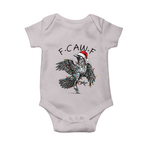 Christmas F Caw F Baby Onesie Funny Black Crow Meme TS14 Ice Gray Print Your Wear