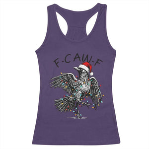 Christmas F Caw F Racerback Tank Top Funny Black Crow Meme TS14 Purple Print Your Wear