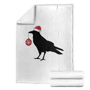 Christmas F Caw F Throw Blanket Funny Black Crow Merry Xmas TS14 White Print Your Wear