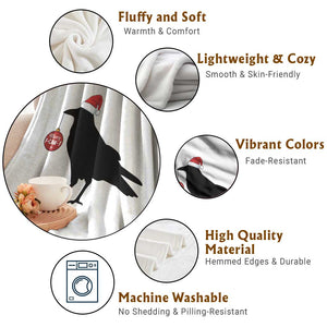 Christmas F Caw F Throw Blanket Funny Black Crow Merry Xmas TS14 Print Your Wear