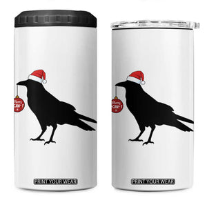 Christmas F Caw F 4 in 1 Can Cooler Tumbler Funny Black Crow Merry Xmas TS14 One Size: 16 oz White Print Your Wear