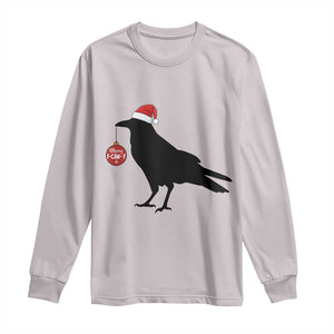 Christmas F Caw F Long Sleeve Shirt Funny Black Crow Merry Xmas TS14 Ice Gray Print Your Wear
