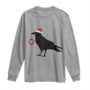 Christmas F Caw F Long Sleeve Shirt Funny Black Crow Merry Xmas TS14 Sport Gray Print Your Wear