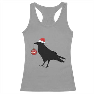 Christmas F Caw F Racerback Tank Top Funny Black Crow Merry Xmas TS14 Sport Gray Print Your Wear