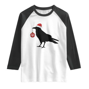 Christmas F Caw F Raglan Shirt Funny Black Crow Merry Xmas TS14 White Black Print Your Wear