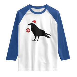 Christmas F Caw F Raglan Shirt Funny Black Crow Merry Xmas TS14 White Royal Print Your Wear