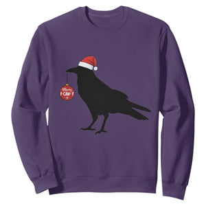 Christmas F Caw F Sweatshirt Funny Black Crow Merry Xmas TS14 Purple Print Your Wear